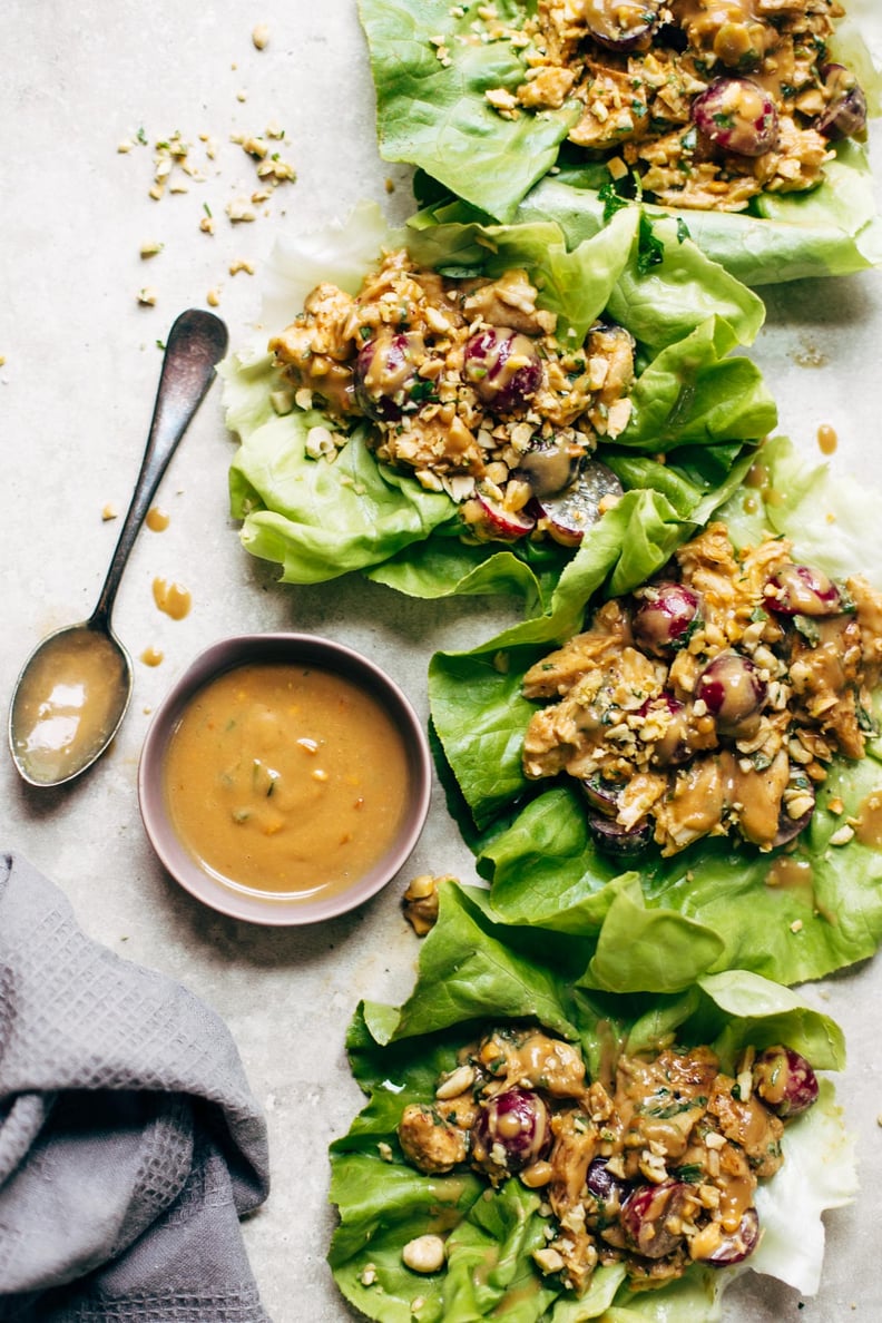 Creamy Miso Peanut Chicken Lettuce Wraps