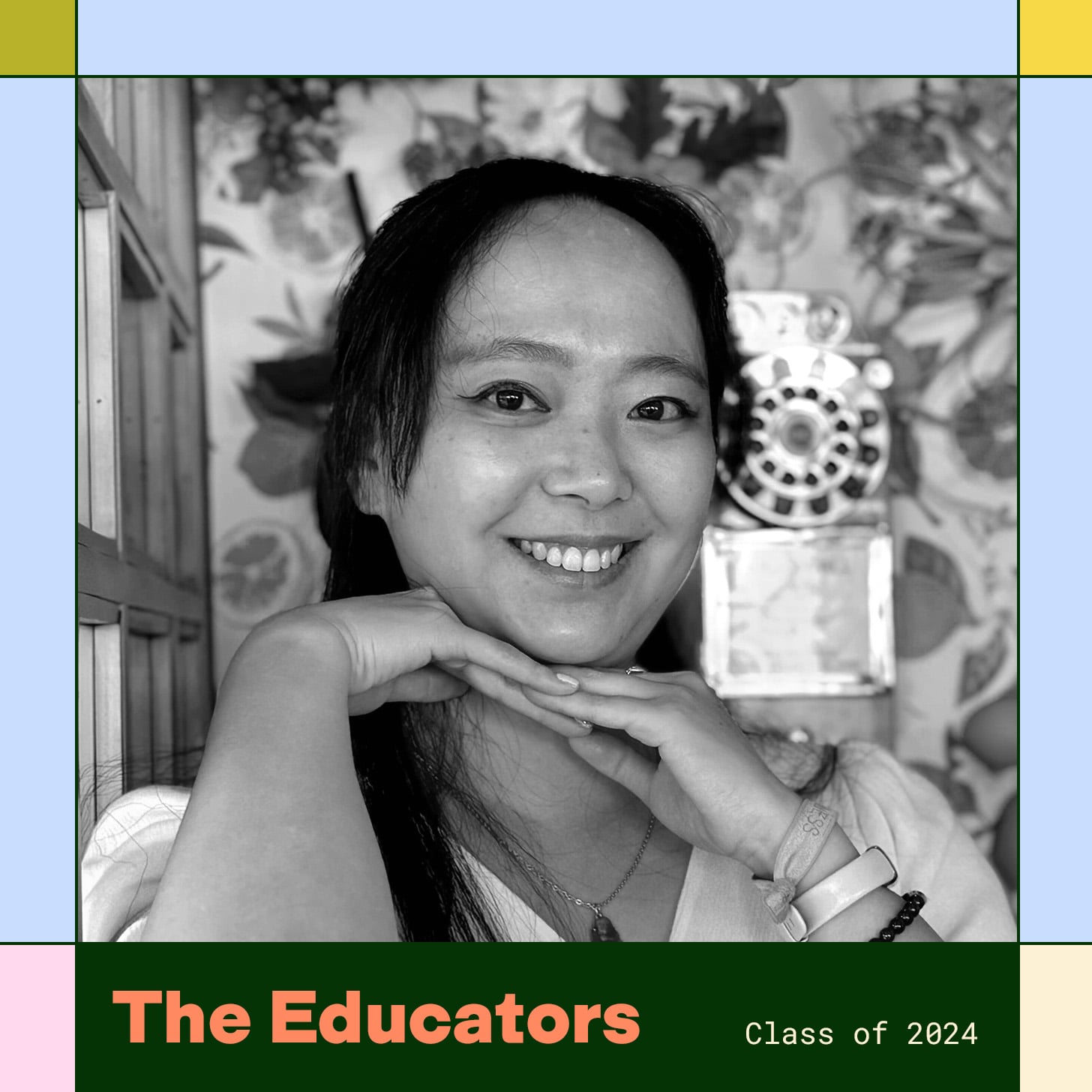 Mandy Tu is pictured smiling with a colorful border and text that reads The Educators Class of 2024.
