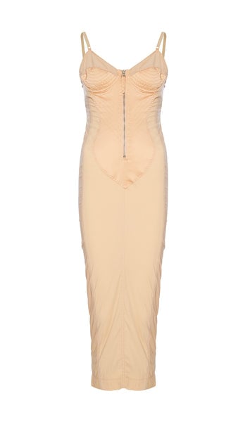 1990s Jean-Paul Gaultier Iconic "Cone Bust" Blush Peach Corset Dress