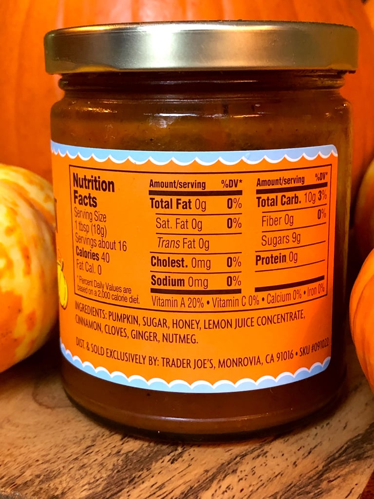 Trader Joe's Pumpkin Butter Nutritional Info