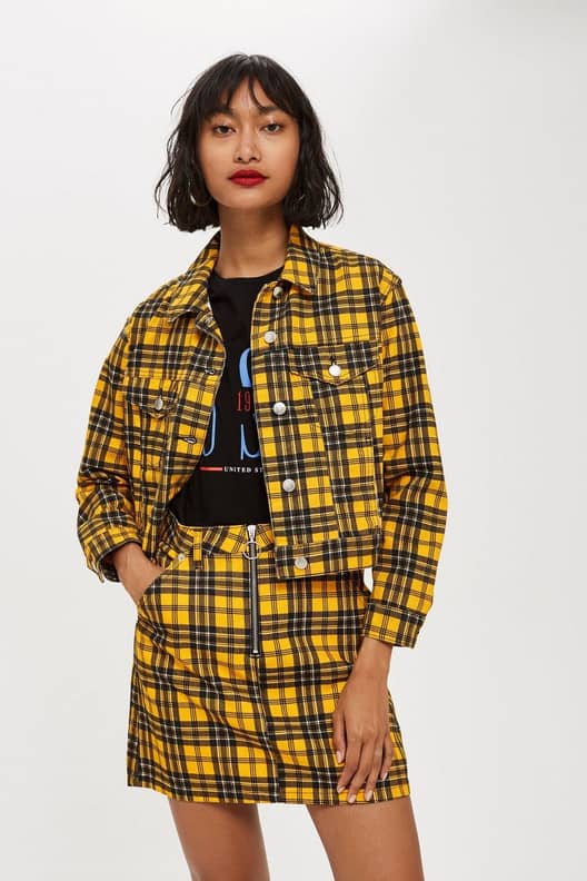 Yellow check jacket and skirt clearance
