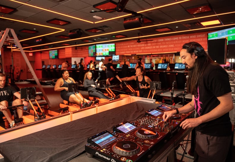 Steve Aoki performs a curated set list live for an exclusive class at Orangetheory Fitness Chief Music Officer launch event in New York City on Wednesday, March 9, 2022.(Photo by Diane Bondareff/Invision for Orangetheory Fitness/AP Images)