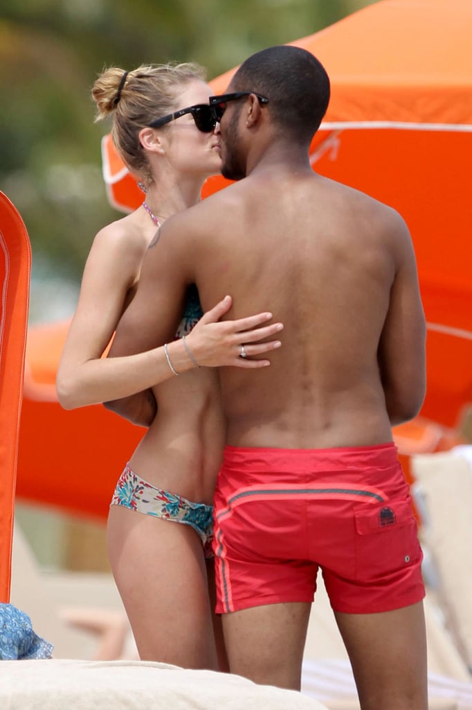 Model Doutzen Kroes and her husband, Sunnery James, couldn't keep their hands off each other while on the beach in Miami in March 2013.