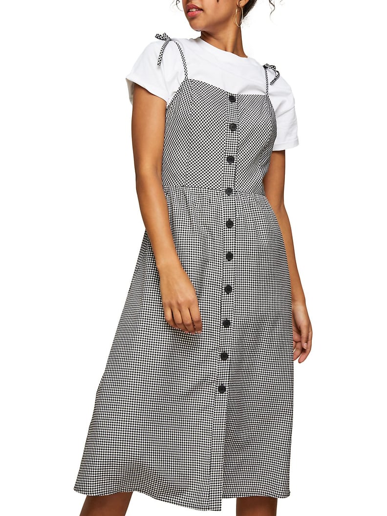 Miss Selfridge Gingham Buttoned Midi Dress