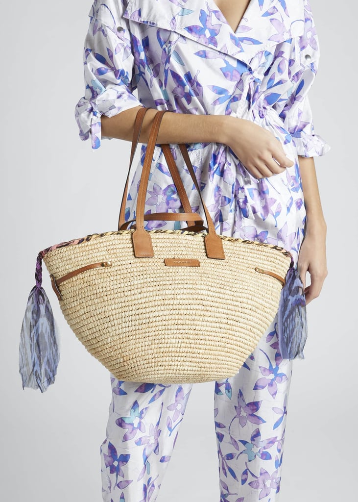 Isabel Marant Twisted Scarf Raffia Beach Tote Bag