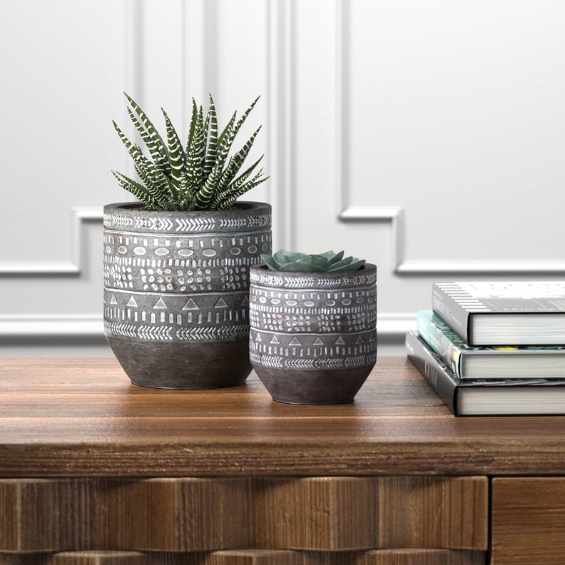 Rivet Modern Concrete Planter With Painted Accents