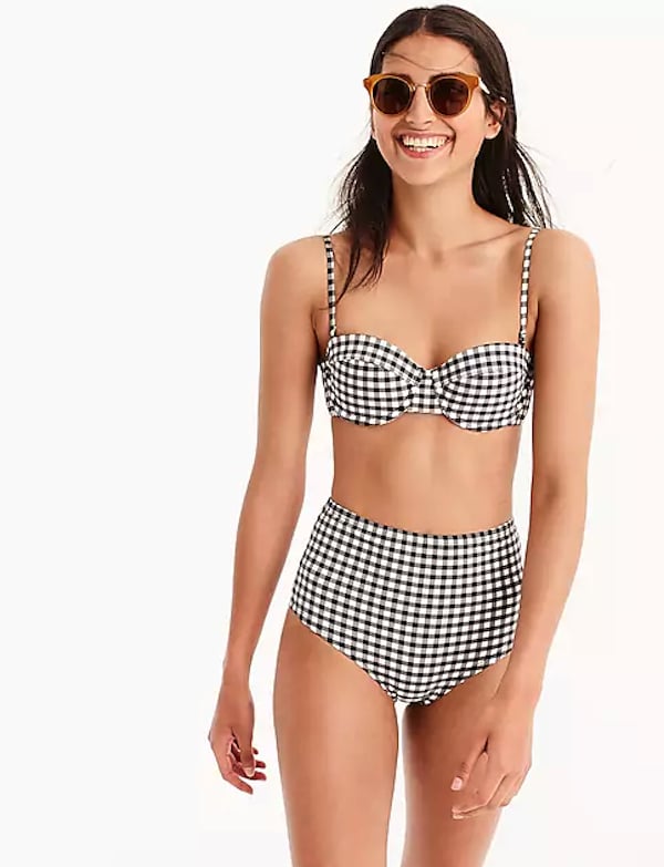 J.Crew Demi Bikini Top and High Waisted Bikini Bottom Best Swimsuits For Petites POPSUGAR