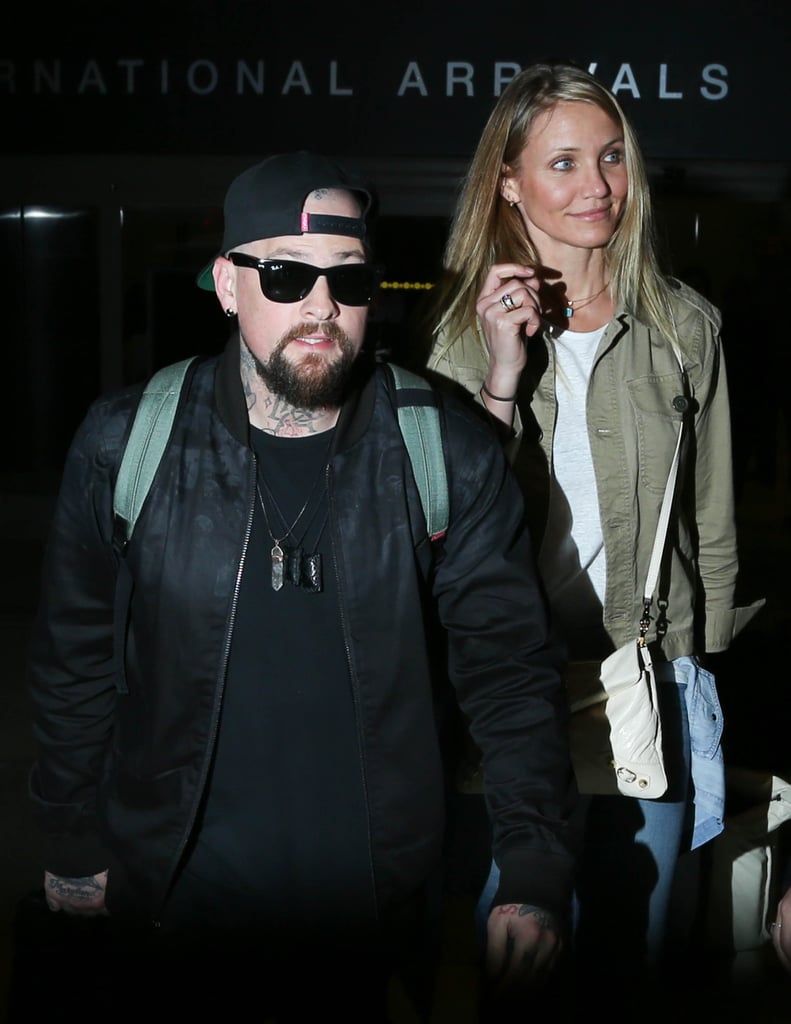 Cameron Diaz and Benji Madden Hold Hands LAX August 2015
