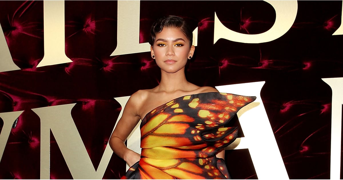 Zendayas Butterfly Dress At The Greatest Showman Premiere Popsugar Fashion