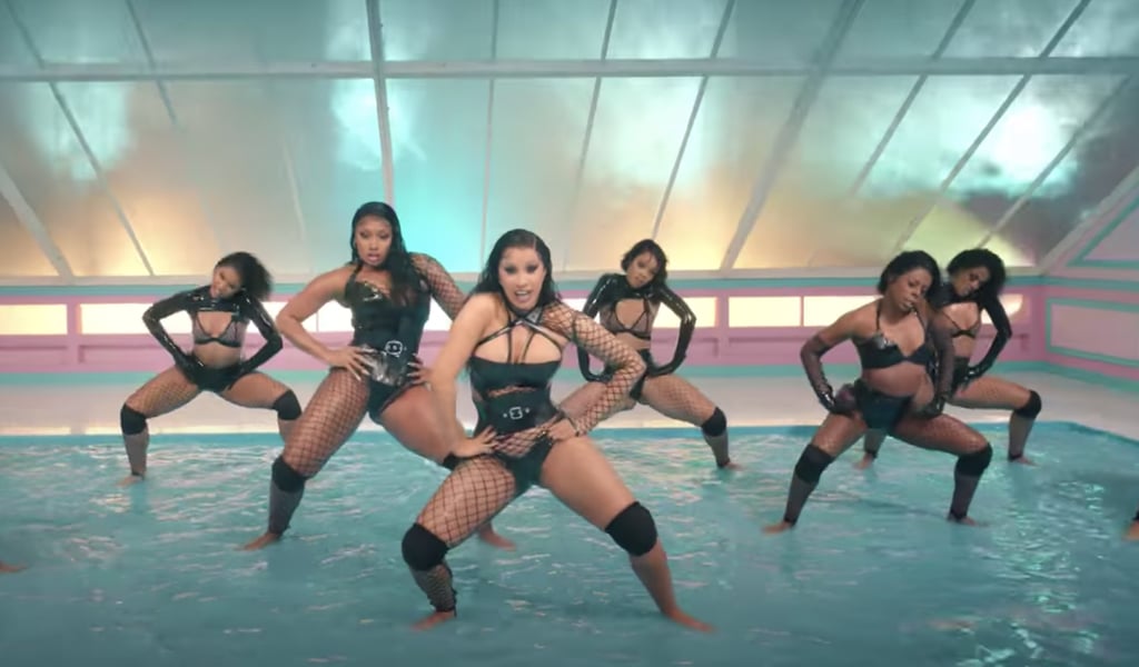 Cardi B and Megan Thee Stallion's Black Latex Outfits in the "WAP" Music Video