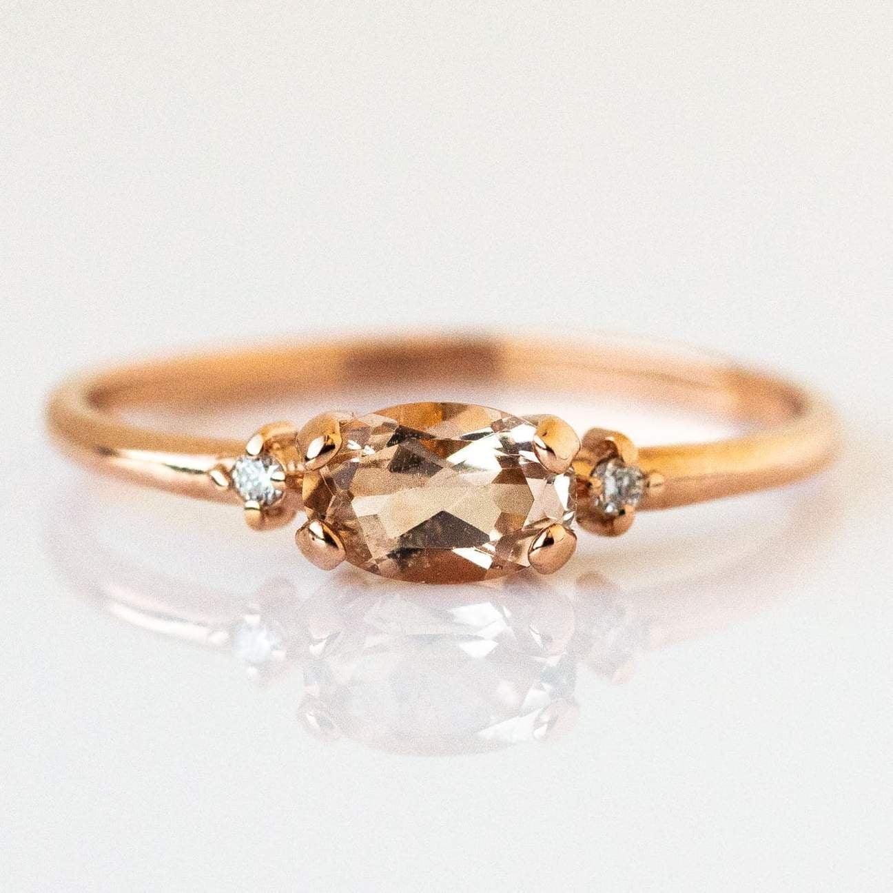 East west morganite ring store
