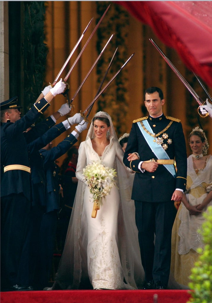 Who Designed Queen Letizia of Spain's Wedding Dress?