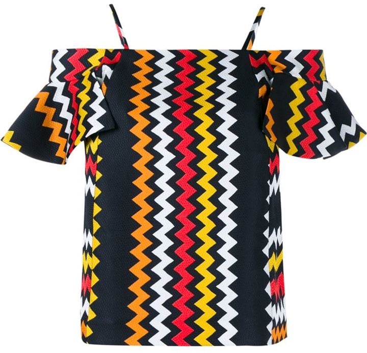 MSGM Off the Shoulder Zig Zag Top ($390)