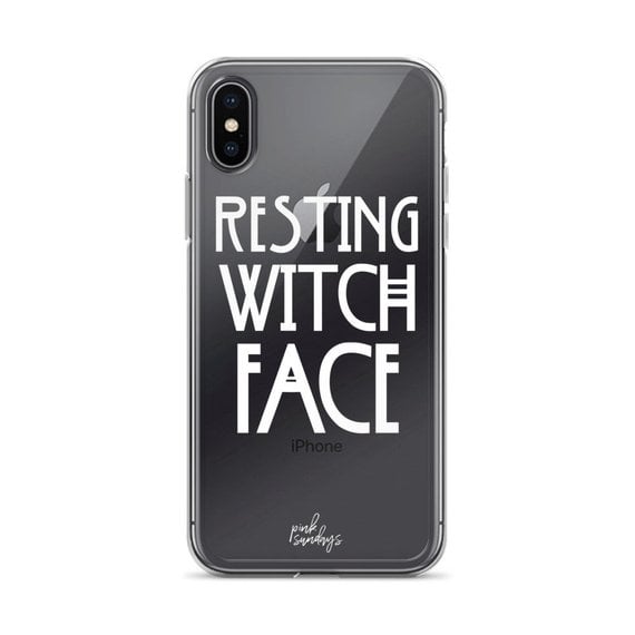 Resting Witch Face Clear iPhone Case