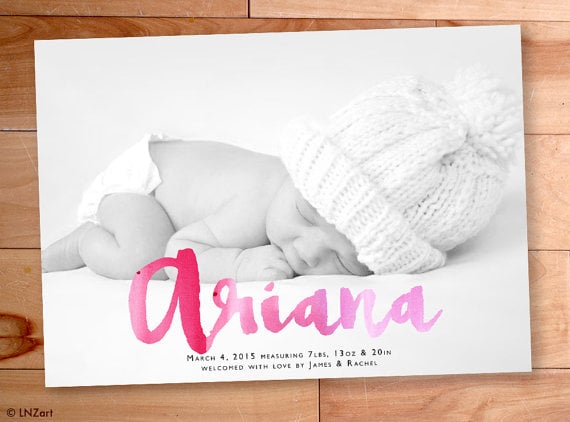 Watercolor Name Card