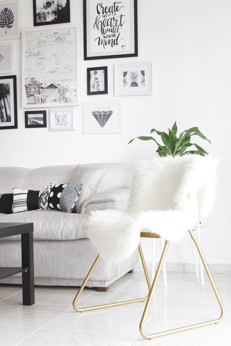 Faux Fur & Gold Chair