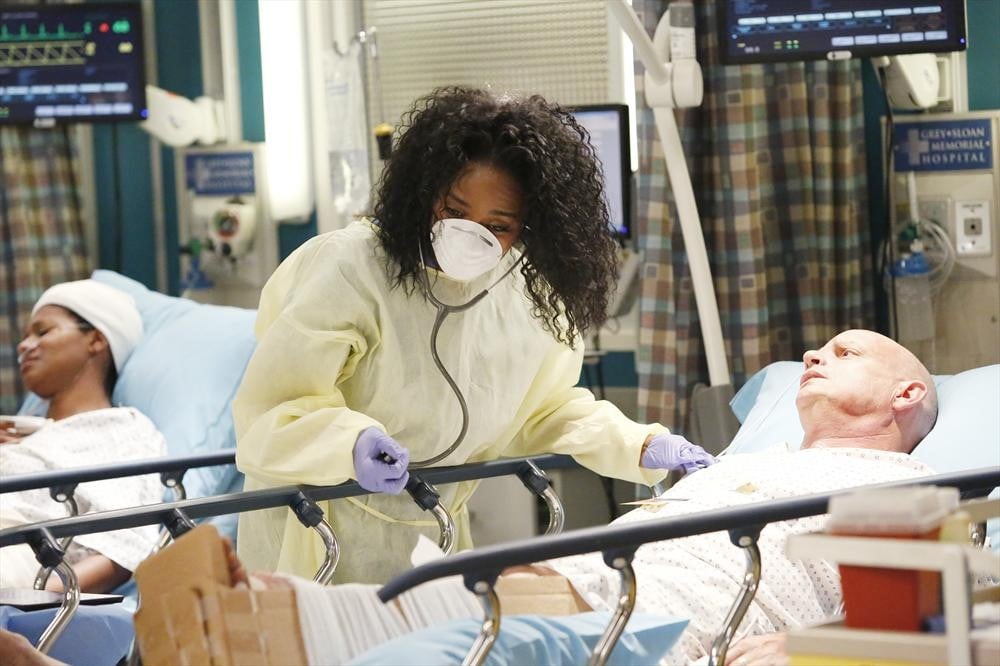 Dr. Stephanie Edwards (Jerrika Hinton) on Grey's Anatomy.