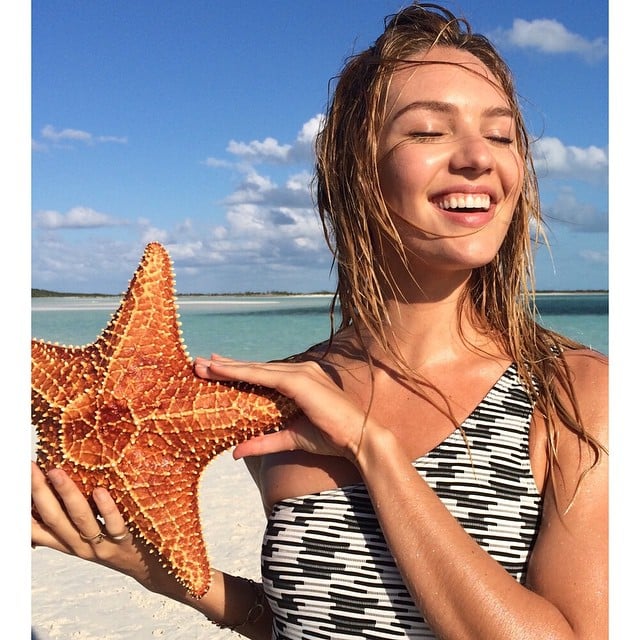 Candice Swanepoel appeared fresh and sun-kissed while in the Bahamas. 
Source: Instagram user angelcandices