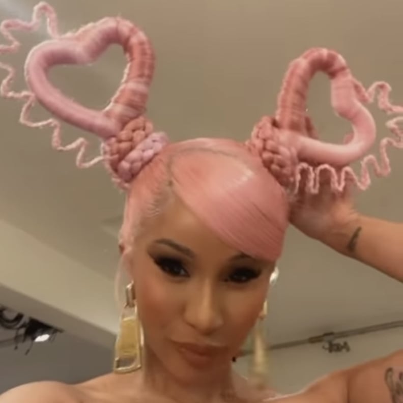 Cardi B Wears Pink, Heart-Shaped Pigtails August 2020 | POPSUGAR Beauty