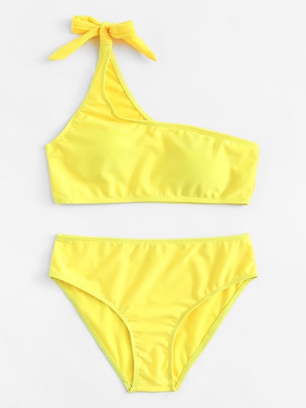 Shein One Shoulder Bikini Set | Zendaya's Yellow Bikini | POPSUGAR ...