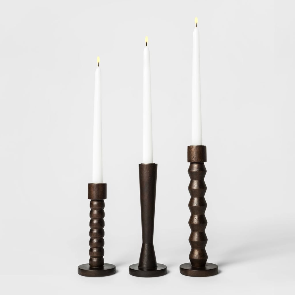 Wooden Candle Holder Set of Three