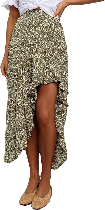 Women's Clothing: BTFBM Boho Floral Print Long Skirt