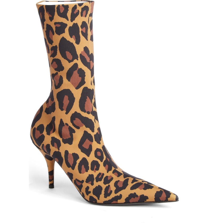 Balenciaga Leopard Print Pointy Toe Boot