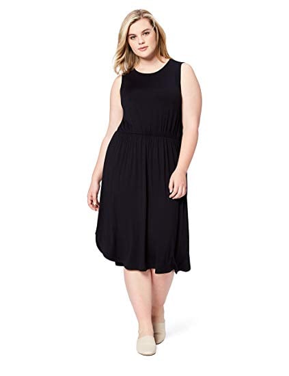 Daily Ritual Jersey Sleeveless Gathered Dress