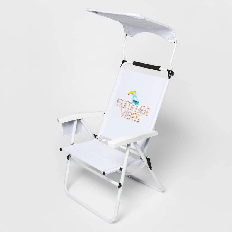 Deluxe Beach Backpack Chair With Built-In Shade