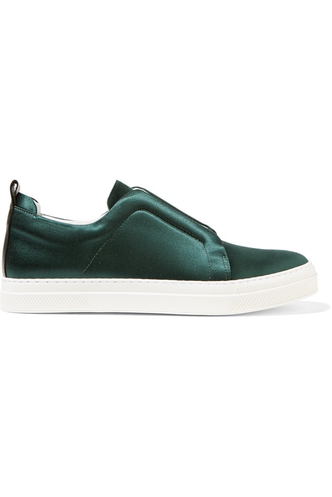 Pierre Hardy Slider Satin Slip-on Sneakers — Emerald ($495)