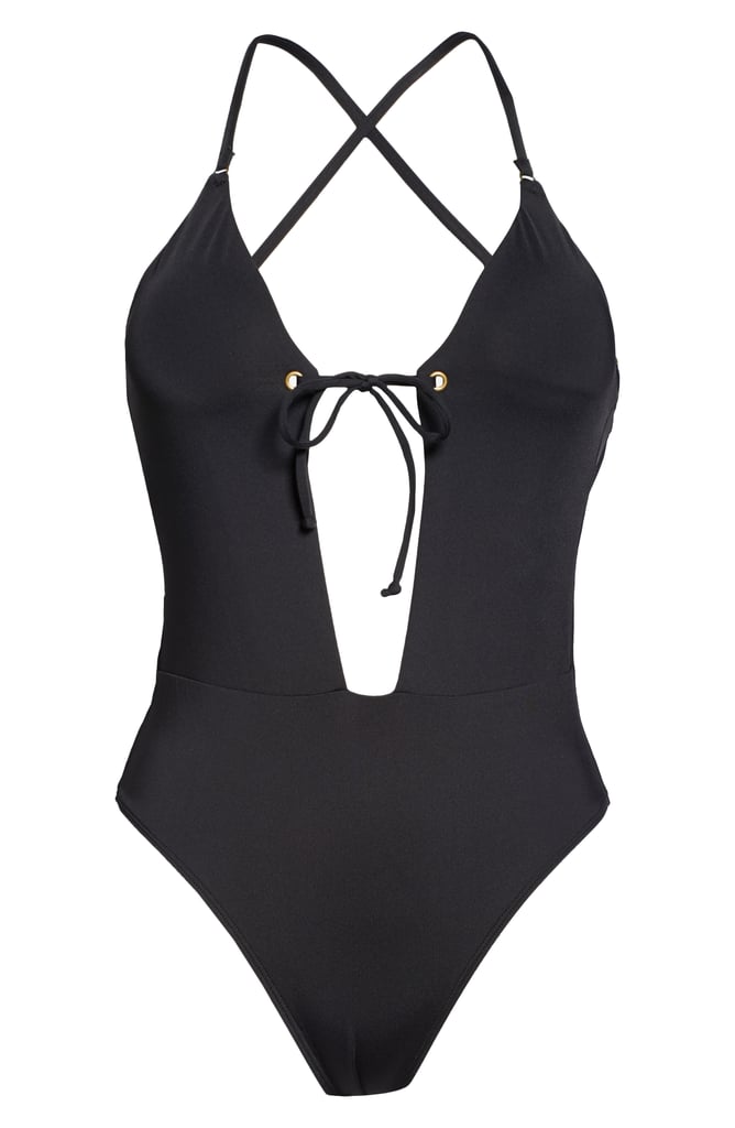 O'Neill Saltwater Solids Tie Front One-Piece Swimsuit
