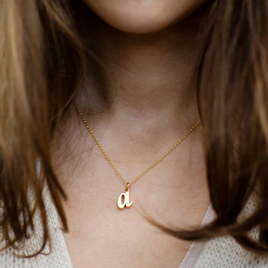 Diamond Lowercase Initial Necklace - Letter m – Jewelry Social