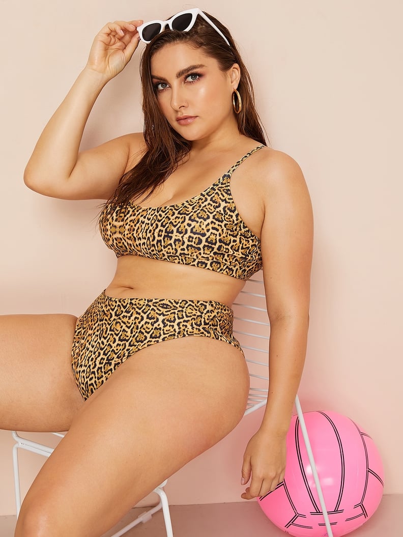 Shein Leopard-Print Top With High-Waisted Bikini