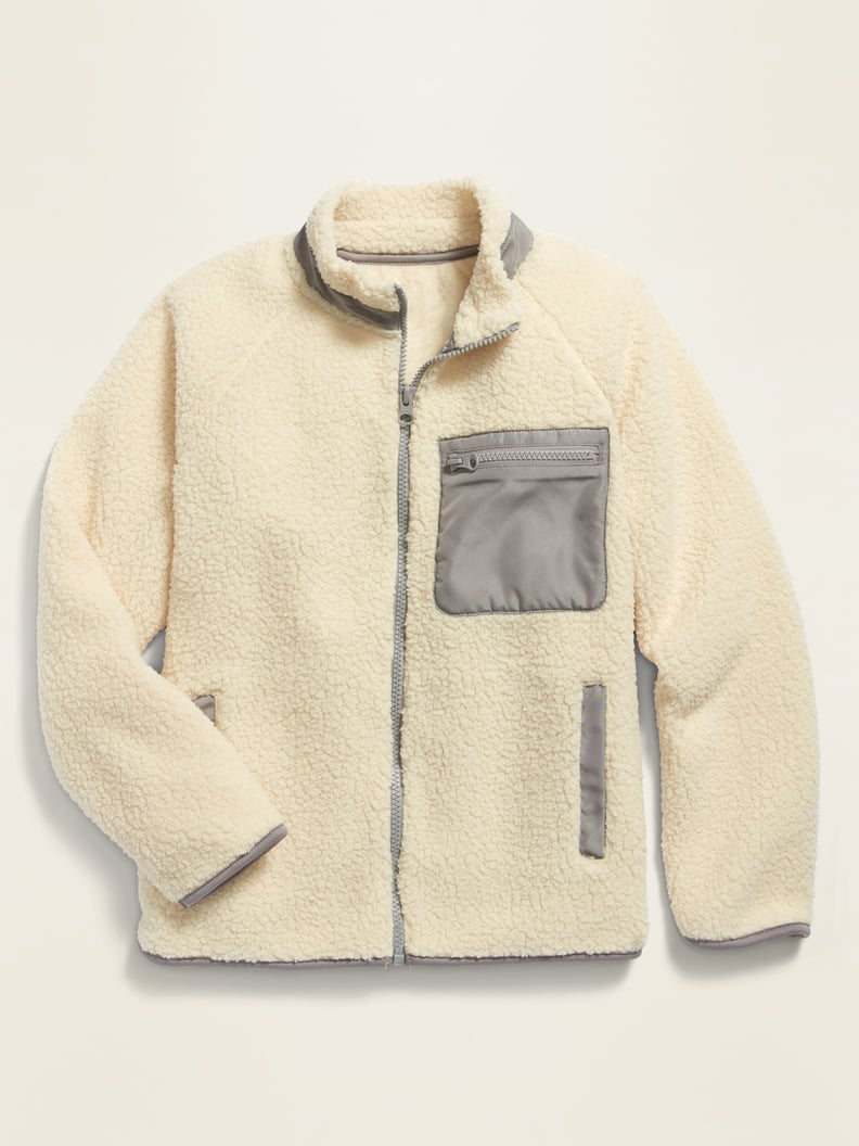 Cozy Sherpa Zip Pocket Jacket for Girls