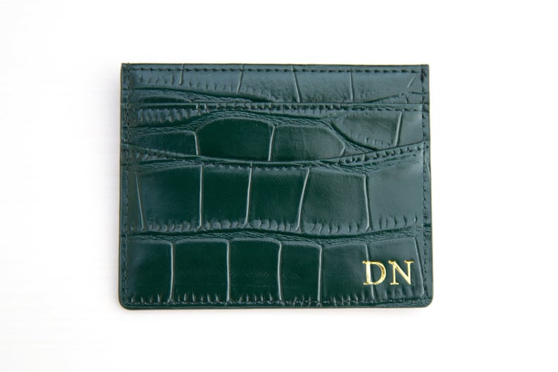 A Luxe-Looking Accessory: Monogram Croc Leather Double Card Holder