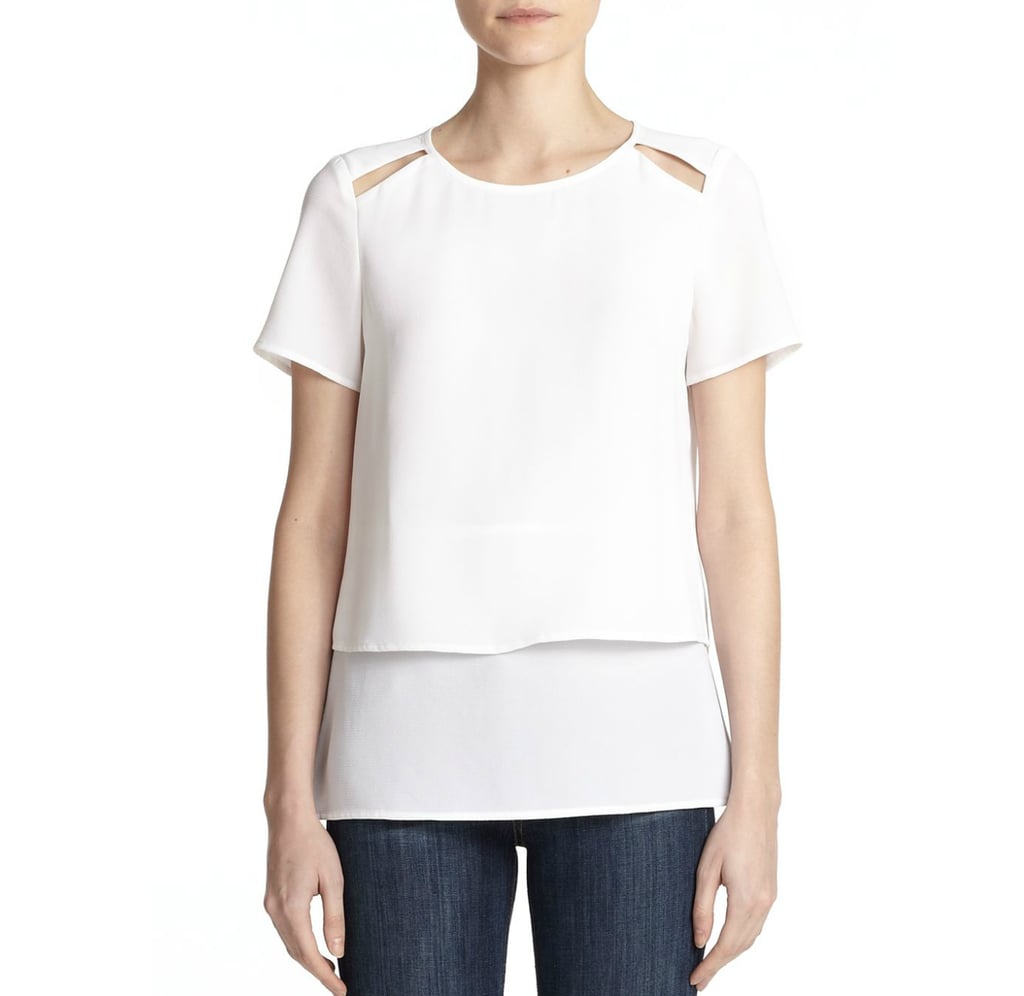 Cooper & Ella Layered-Hem Open-Back Blouse ($128)