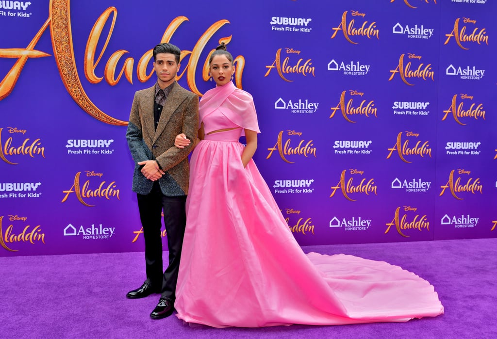 Mena Massoud and Naomi Scott at the Aladdin Premiere 2019