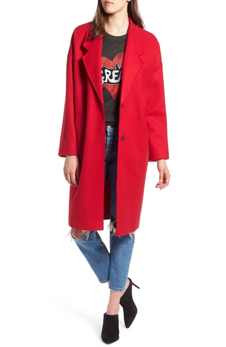 Kendall + Kylie Drop Shoulder Midi Coat