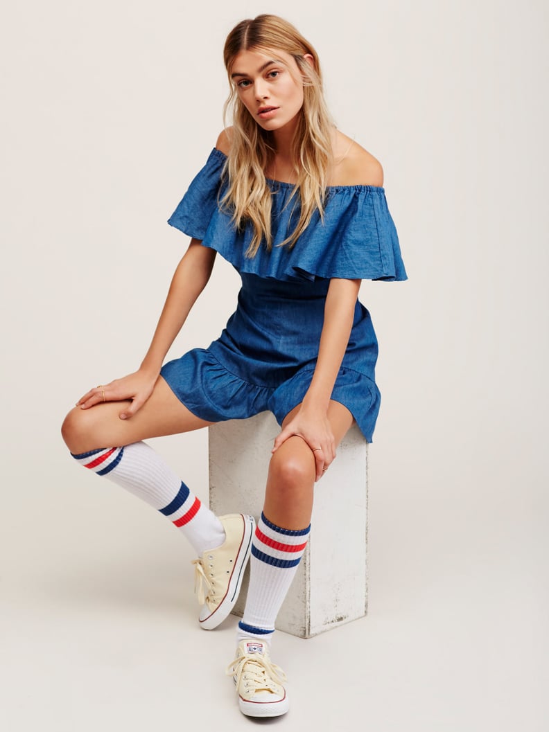 A Denim Playsuit to Style With Sneakers