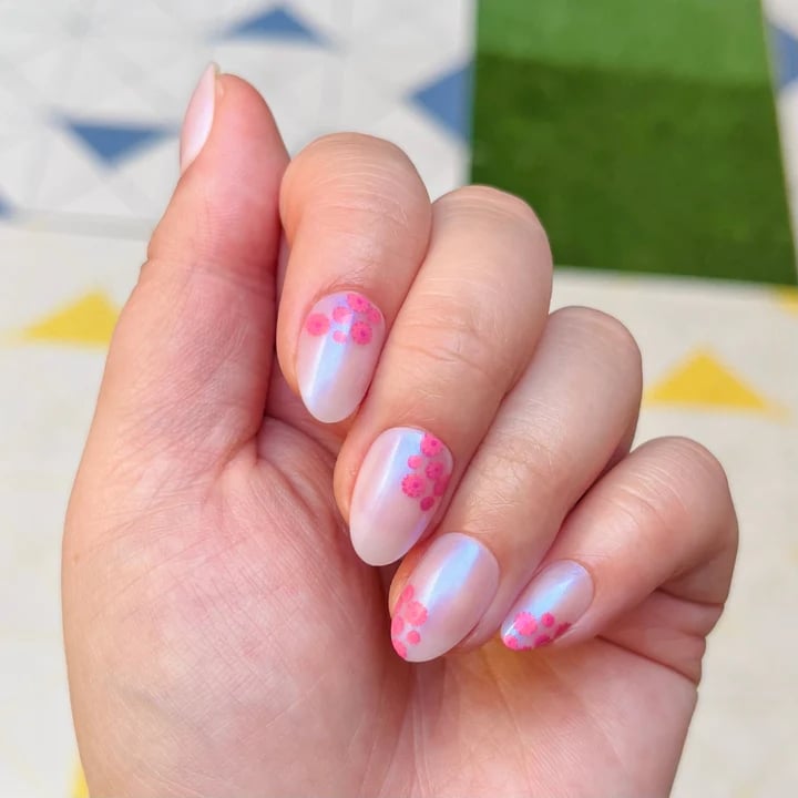 Fuchsia Florals Press-On Short Almond