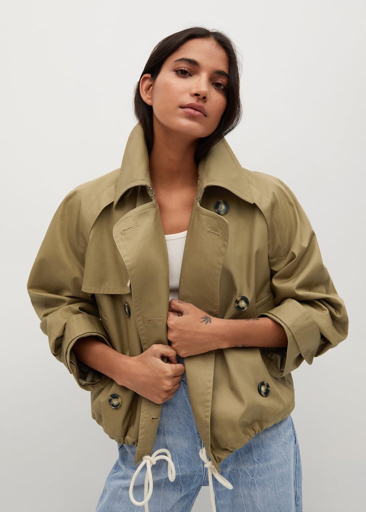 Mango Cotton Short Trench Coat