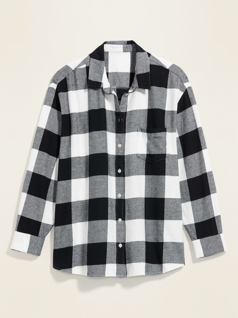 Old Navy Plaid Flannel No-Peek Boyfriend Shirt