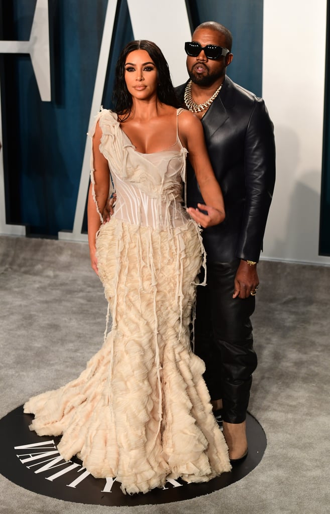 Kim Kardashian and Kanye West at the Vanity Fair Oscars Afterparty 2020
