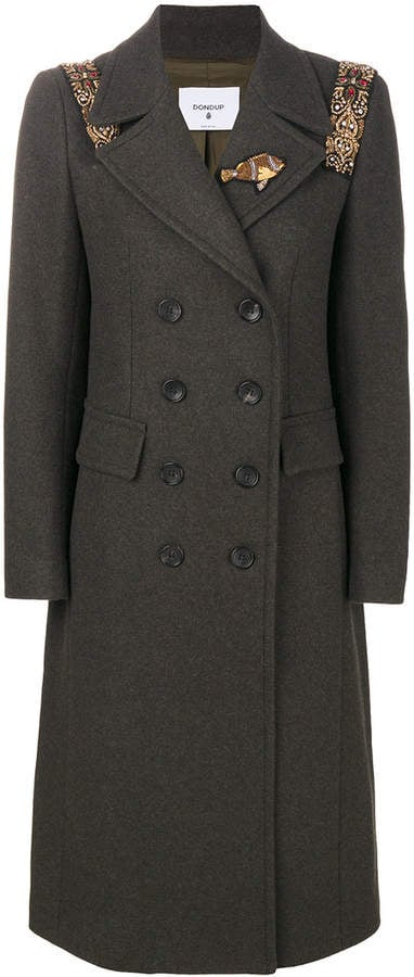 Dondup Embellished Double Breasted Coat