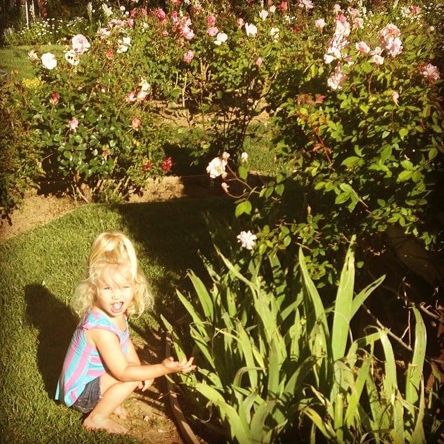 While everyone else stopped to smell the roses, Jessica Simpson's daughter, Maxwell, took a bite of one.
Source: Instagram user jessicasimpson