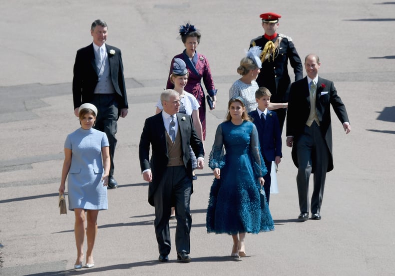 Princess Eugenie, Prince Andrew, Princess Beatrice, and Princess Anne