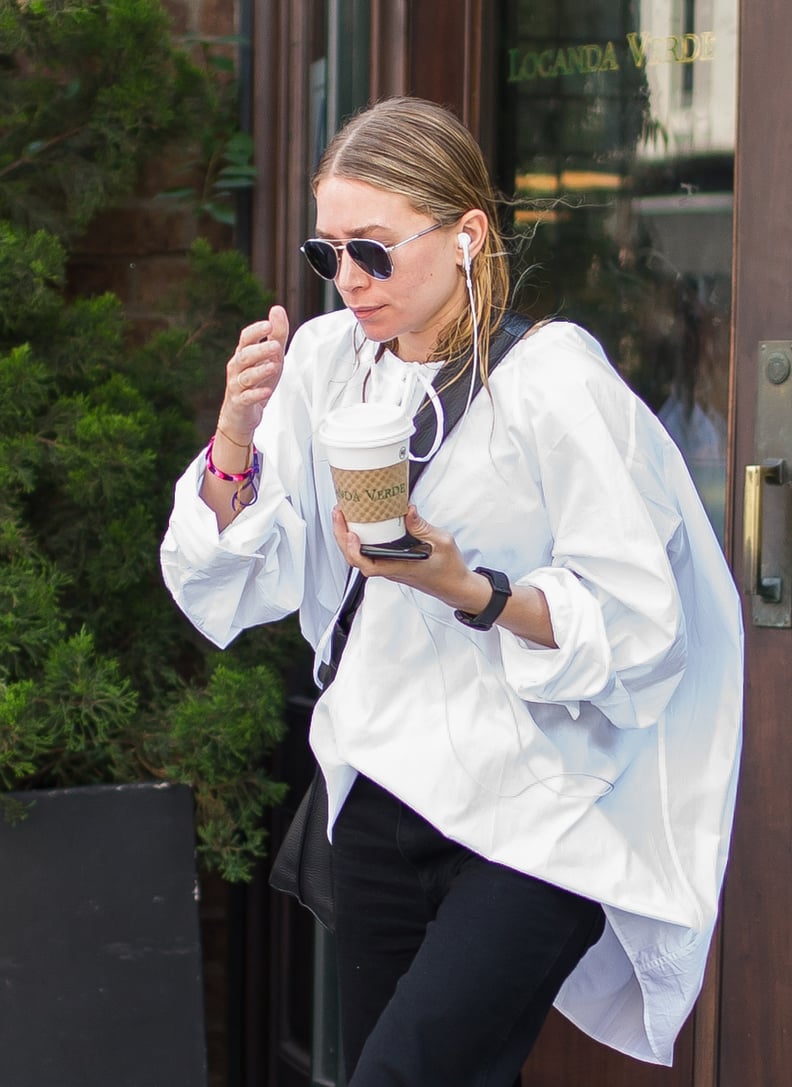 Ashley Olsen White Oversize Shirt | POPSUGAR Fashion