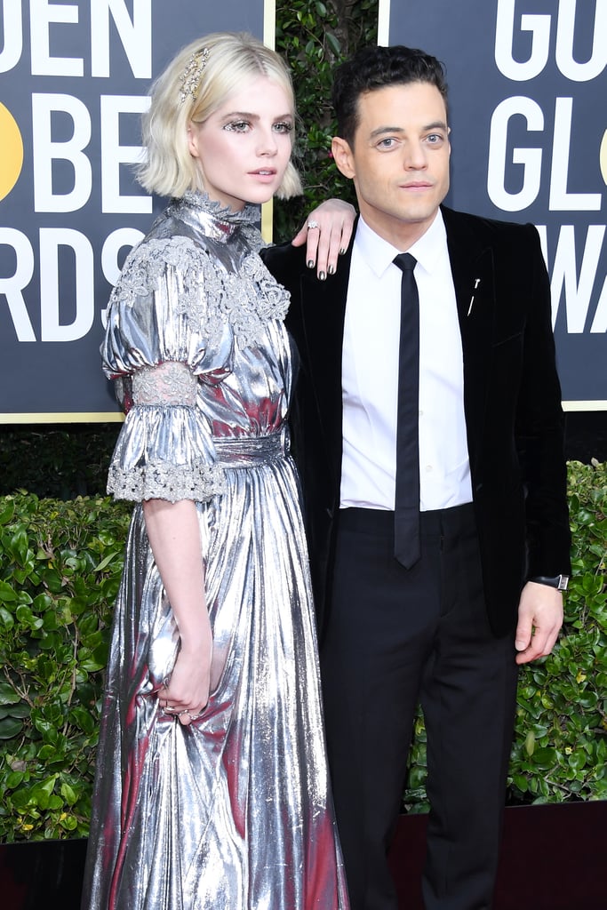 Rami Malek and Lucy Boynton at the Golden Globes 2020