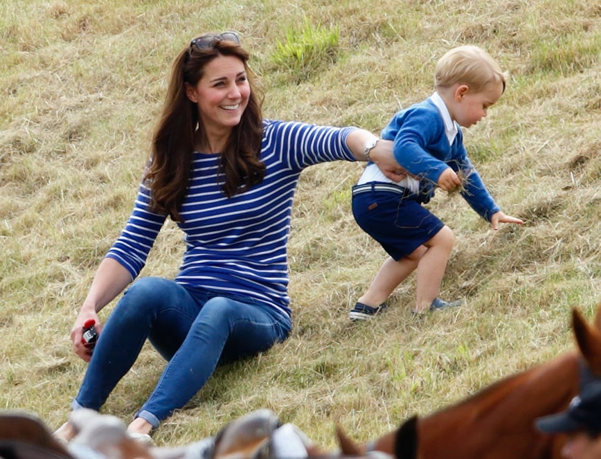 Prince George and Kate Middleton at Polo Match in June 2015