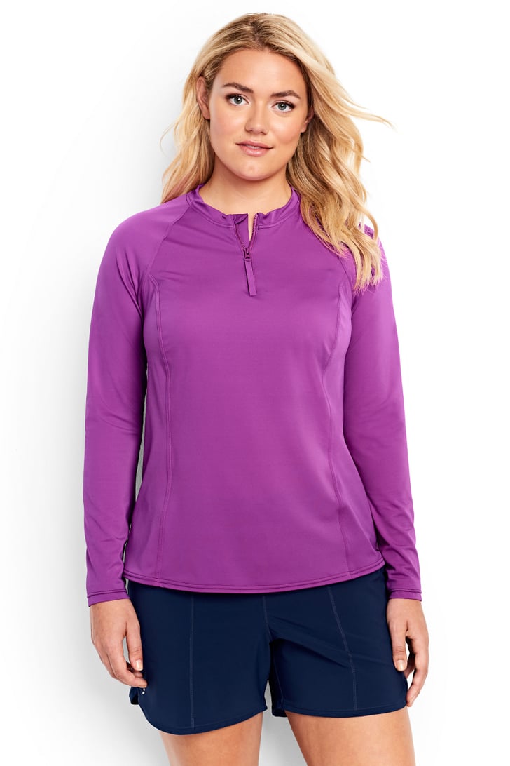 Lands' End Rash Guard Top Best Athletic PlusSize Swimwear POPSUGAR